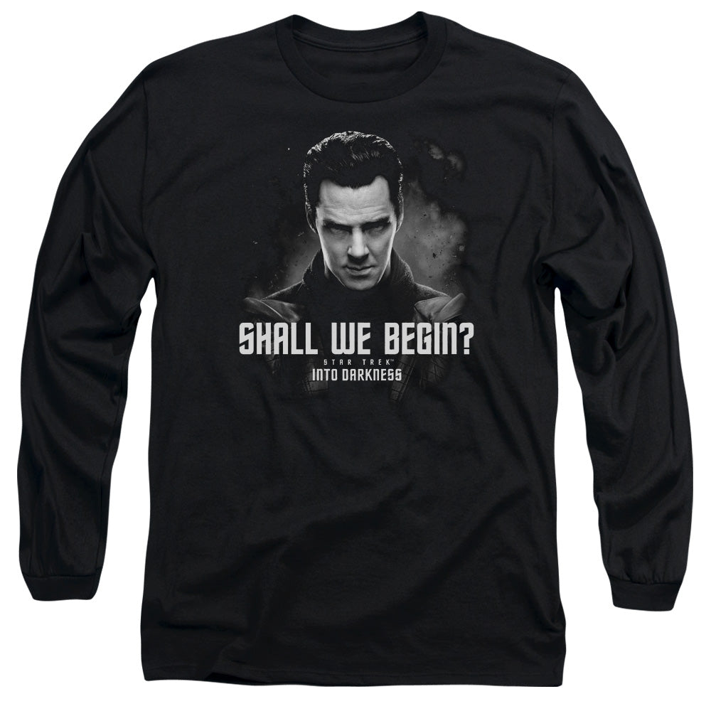 Star Trek Shall We Begin Mens Long Sleeve Shirt Black Officially Licensed Officially Licensed