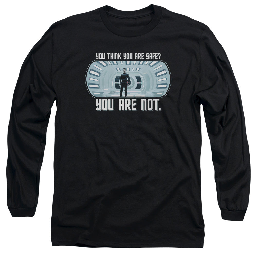 Star Trek Not Safe Mens Long Sleeve Shirt Black Officially Licensed Officially Licensed