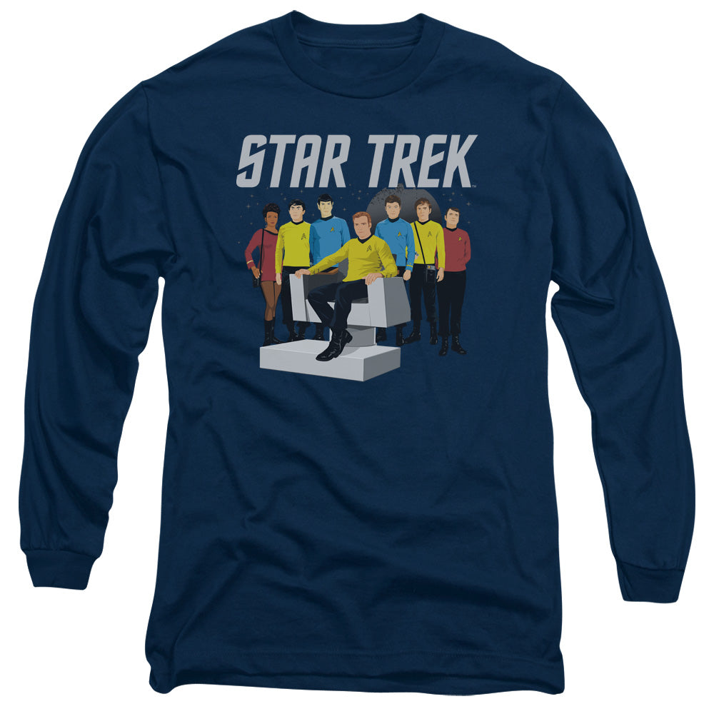 Star Trek Vector Crew Mens Long Sleeve Shirt Navy Officially Licensed