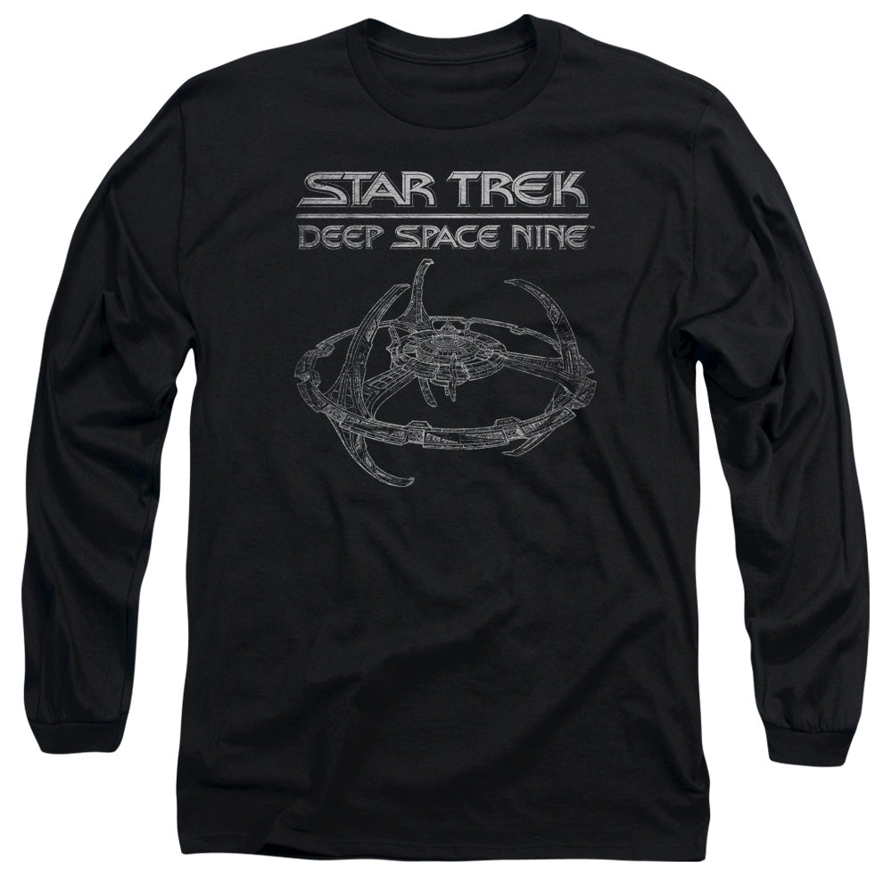 Star Trek Ds9 Station Mens Long Sleeve Shirt Black Officially Licensed Officially Licensed