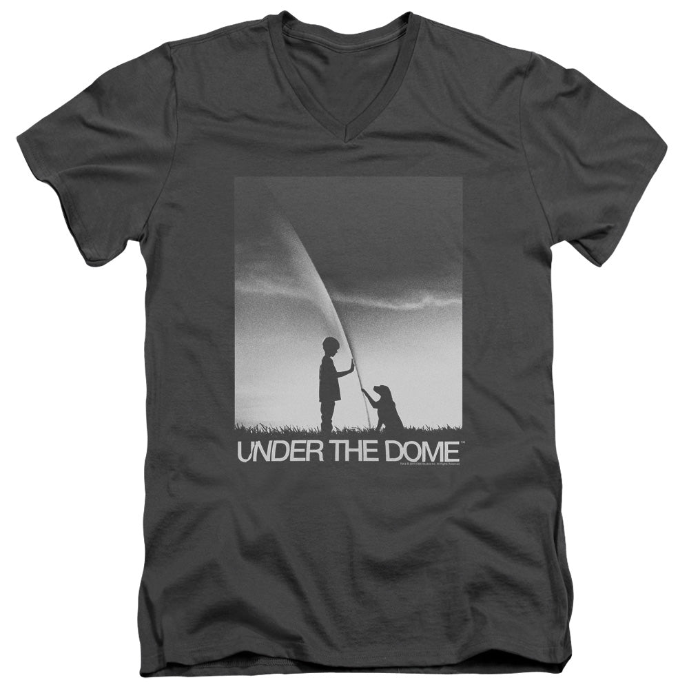 Under the Dome Im Speilburg Mens Slim Fit V-Neck T Shirt Charcoal Officially Licensed