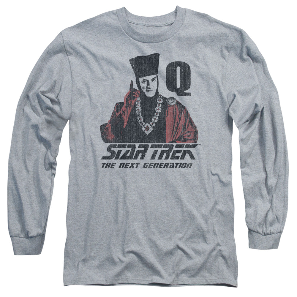 Star Trek Q Point Mens Long Sleeve Shirt Athletic Heather Officially Licensed Officially Licensed
