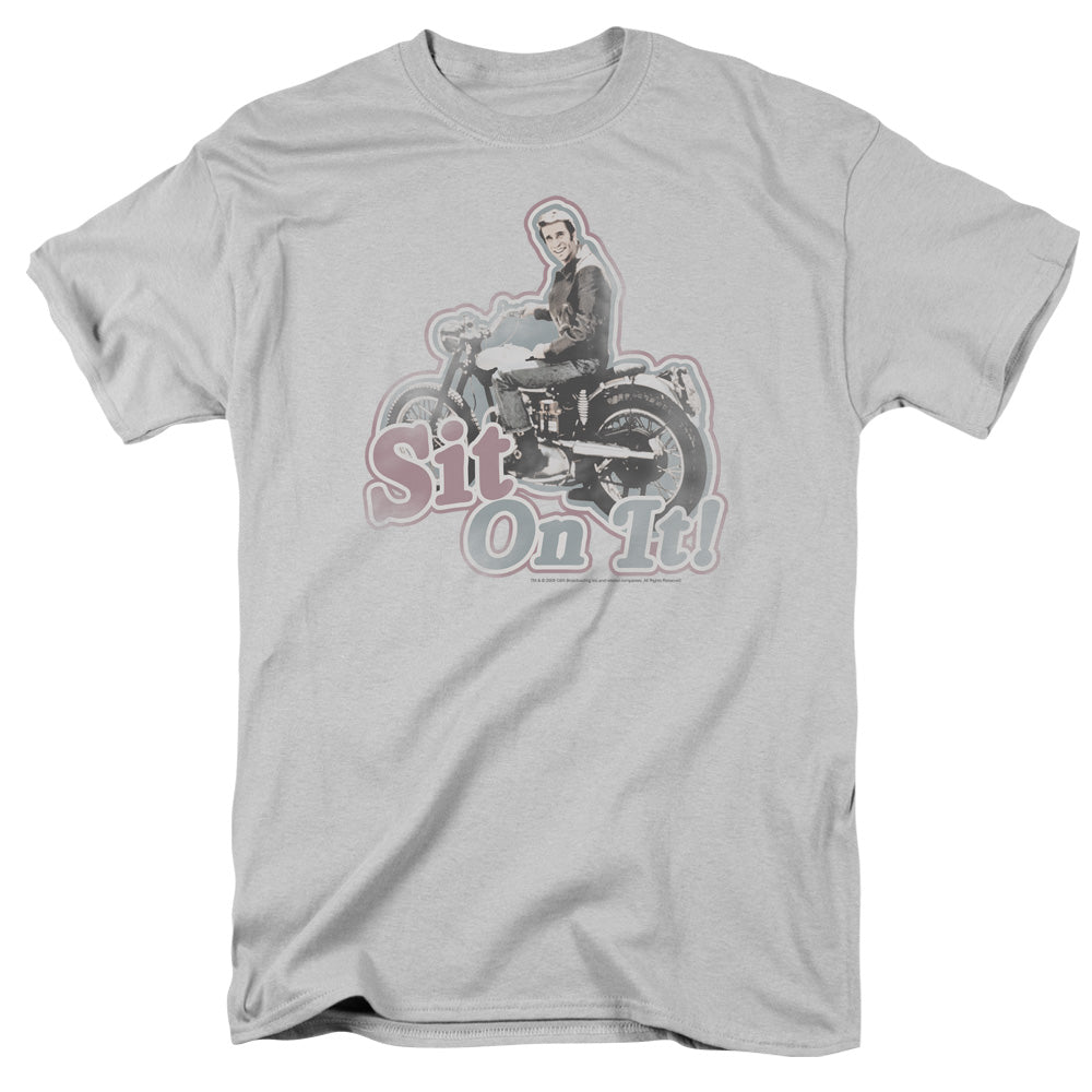Happy Days Sit On It! Mens T Shirt Silver Officially Licensed