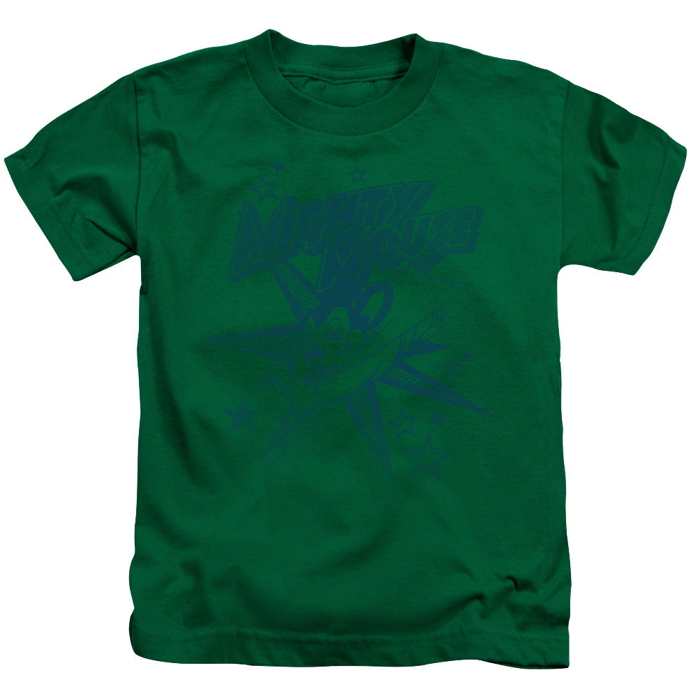 Mighty Mouse Mighty Mouse Juvenile Kids Youth T Shirt Kelly Green Officially Licensed