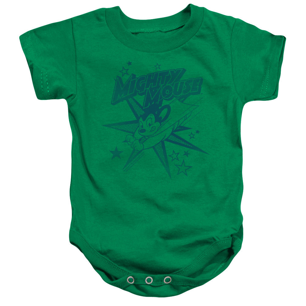 Mighty Mouse Mighty Mouse Infant Baby Snapsuit Kelly Green Officially Licensed
