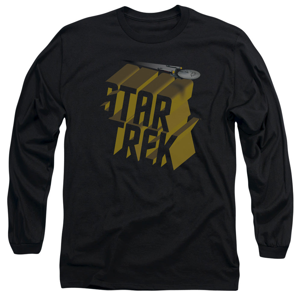 Star Trek 3D Logo Mens Long Sleeve Shirt Black Officially Licensed Officially Licensed