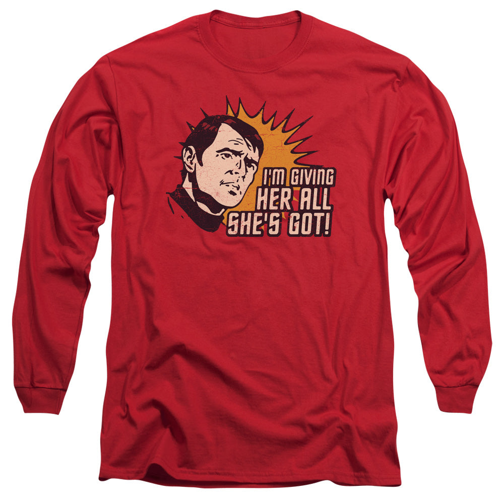 Star Trek Everything Mens Long Sleeve Shirt Red Officially Licensed Officially Licensed