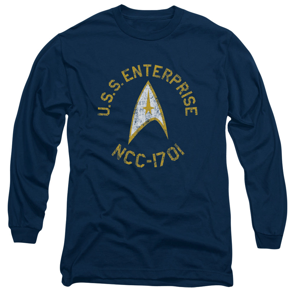 Star Trek Collegiate Mens Long Sleeve Shirt Navy Officially Licensed Officially Licensed