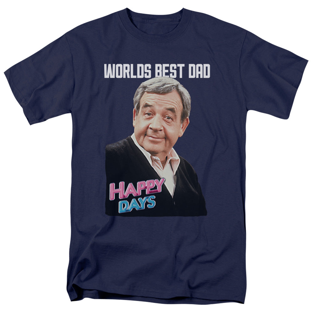 Happy Days Best Dad Mens T Shirt Navy Officially Licensed