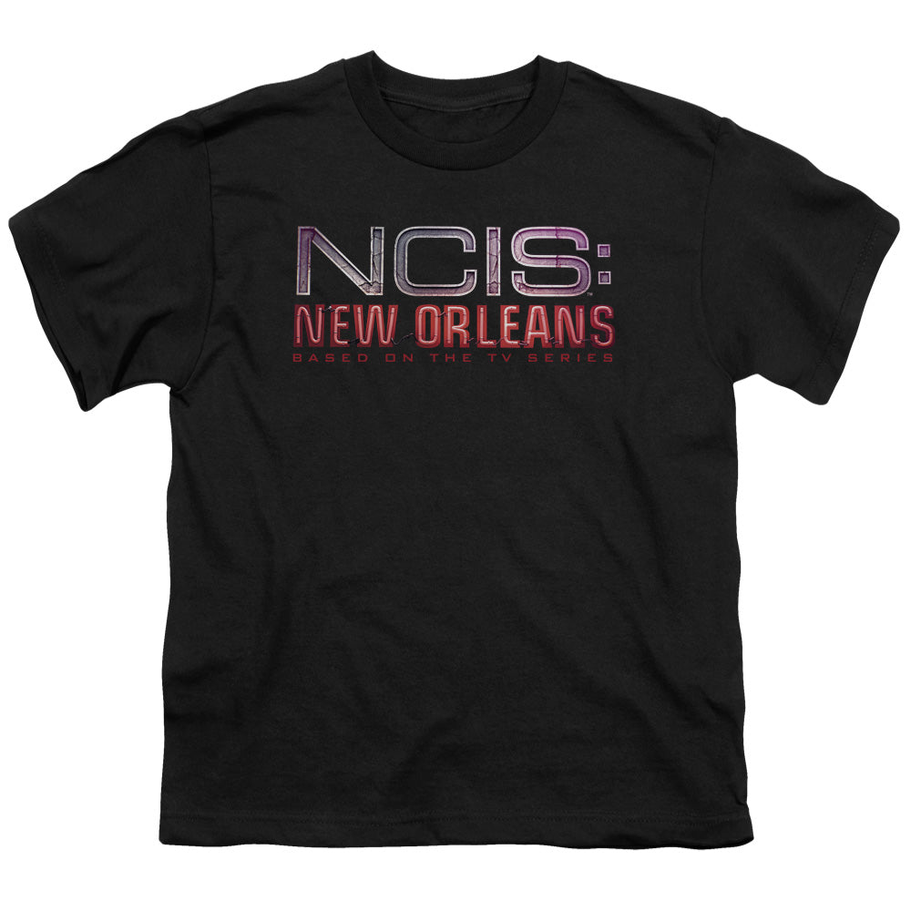 Ncis:new Orleans Neon Sign Kids Youth T Shirt Black Officially Licensed