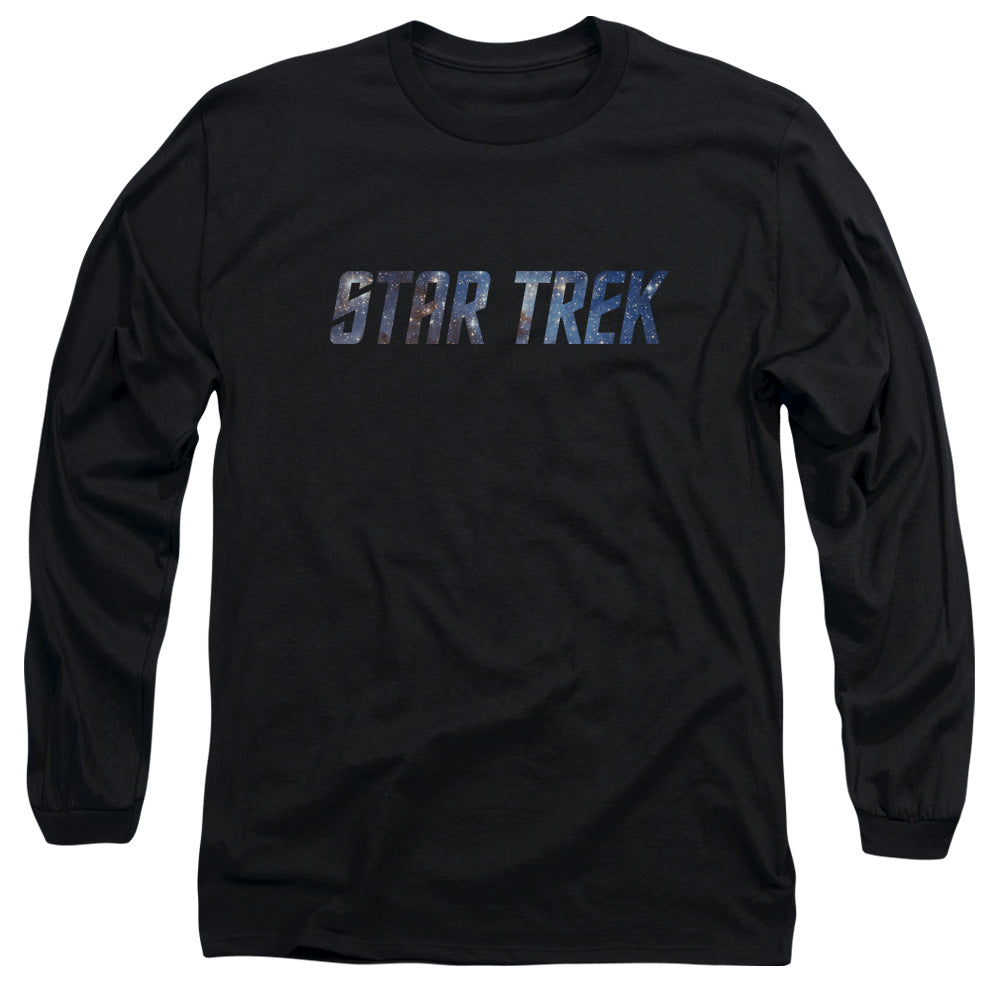 Star Trek Space Logo Mens Long Sleeve Shirt Black Officially Licensed Officially Licensed