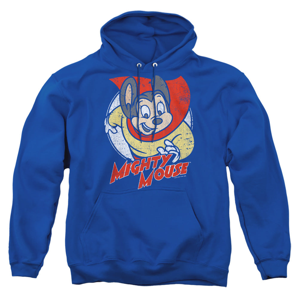 Mighty Mouse Mighty Circle Mens Hoodie Royal Blue Officially Licensed