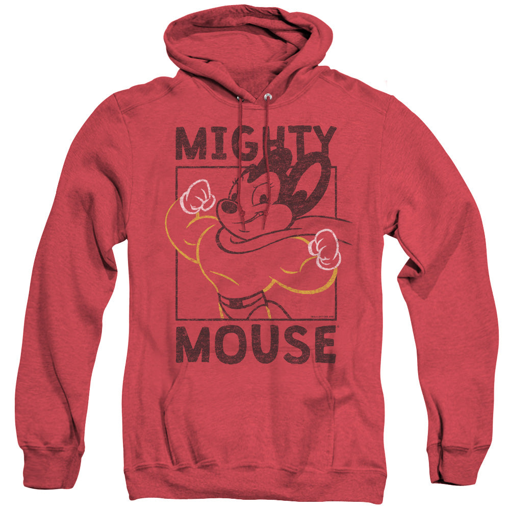 Mighy Mouse Break the Box Heather Mens Hoodie Red Officially Licensed