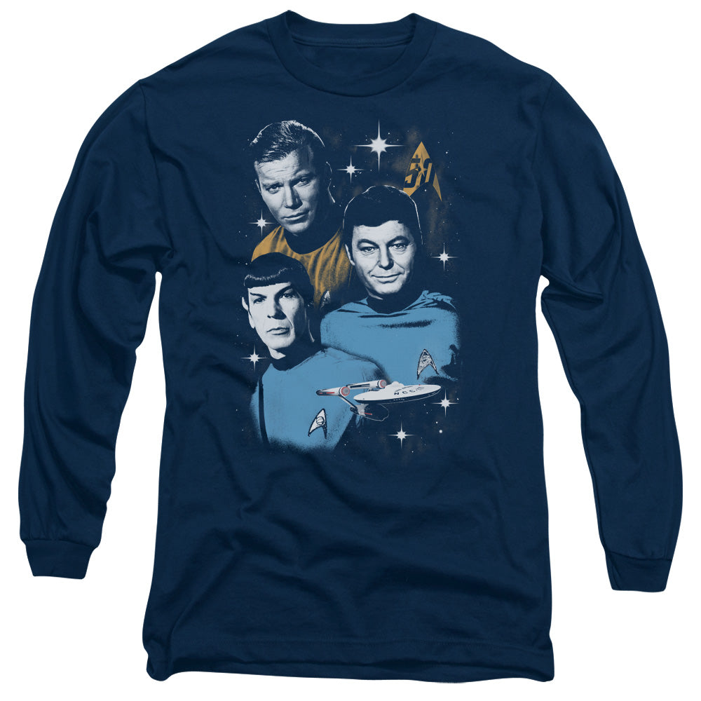 Star Trek All Star Crew Mens Long Sleeve Shirt Navy Officially Licensed Officially Licensed