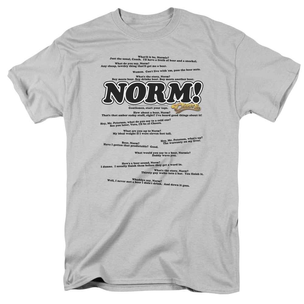 Cheers Normis Mens T Shirt Silver Officially Licensed