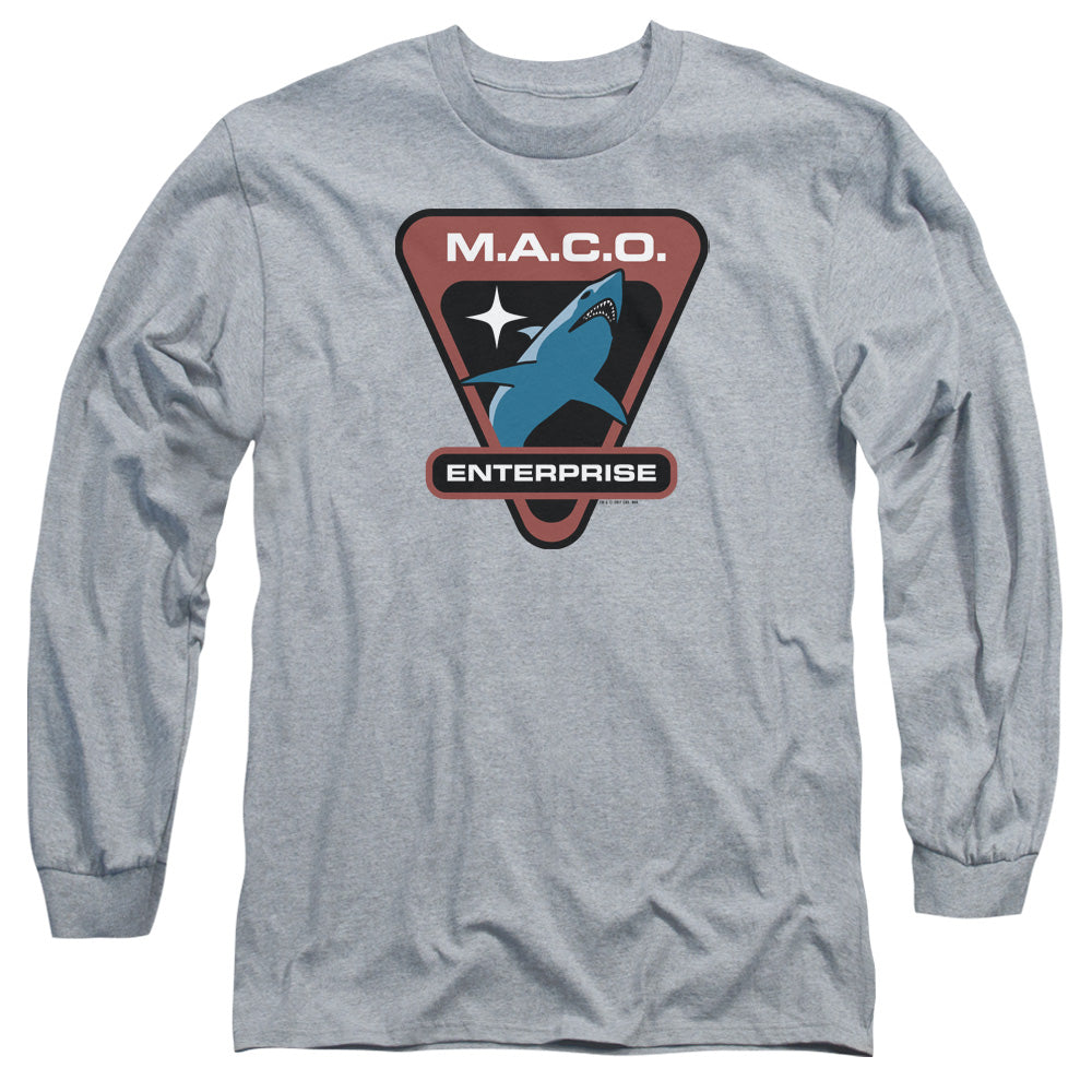 Star Trek Maco Patch Mens Long Sleeve Shirt Athletic Heather Officially Licensed Officially Licensed