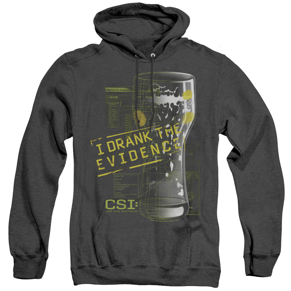 Csi I Drank The Evidence Mens Heather Hoodie Black Officially Licensed