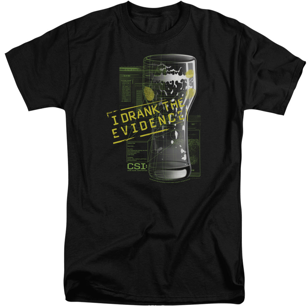 Csi I Drank The Evidence Mens Tall T Shirt Black Officially Licensed