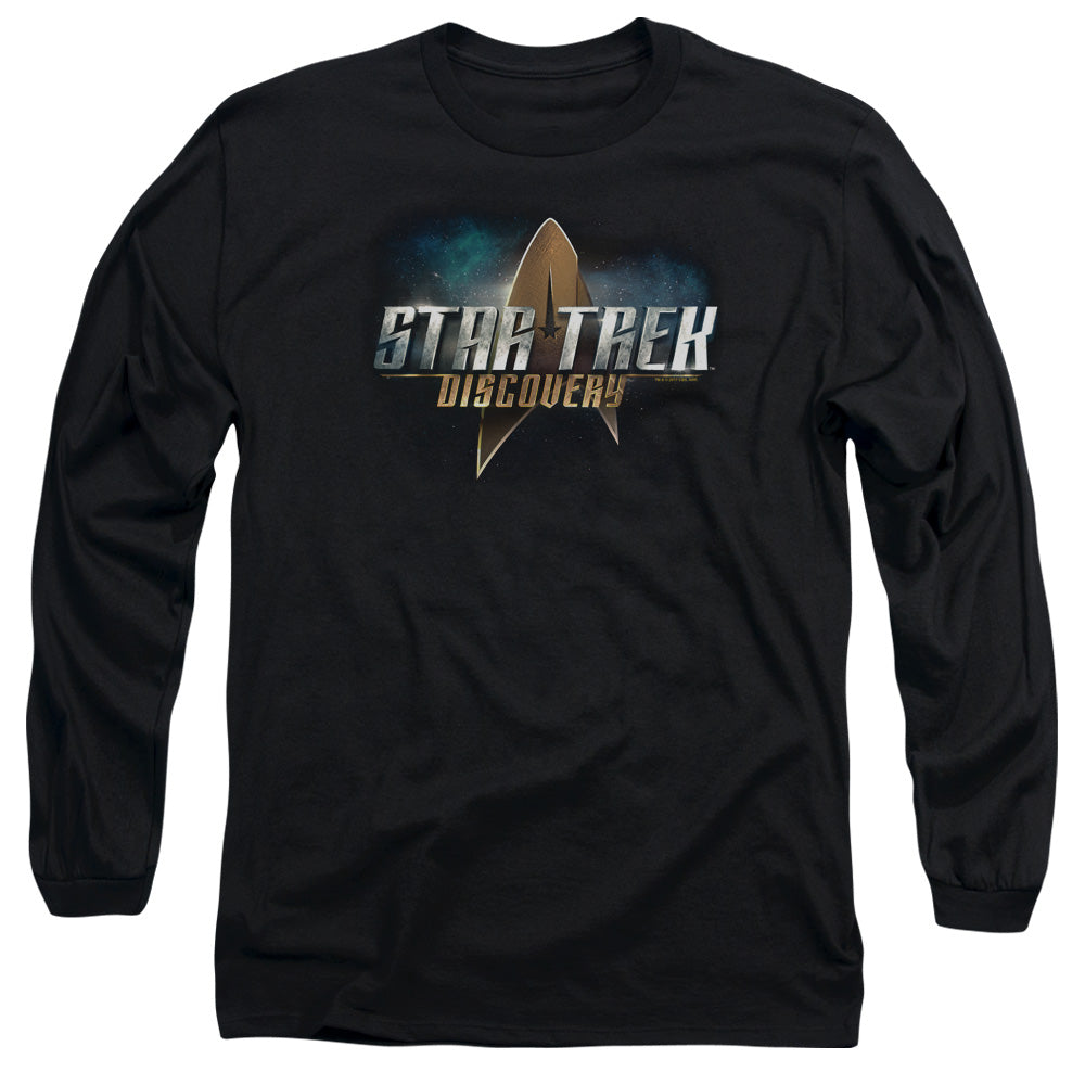 Star Trek Discovery Discovery Logo Mens Long Sleeve Shirt Black Officially Licensed Officially Licensed
