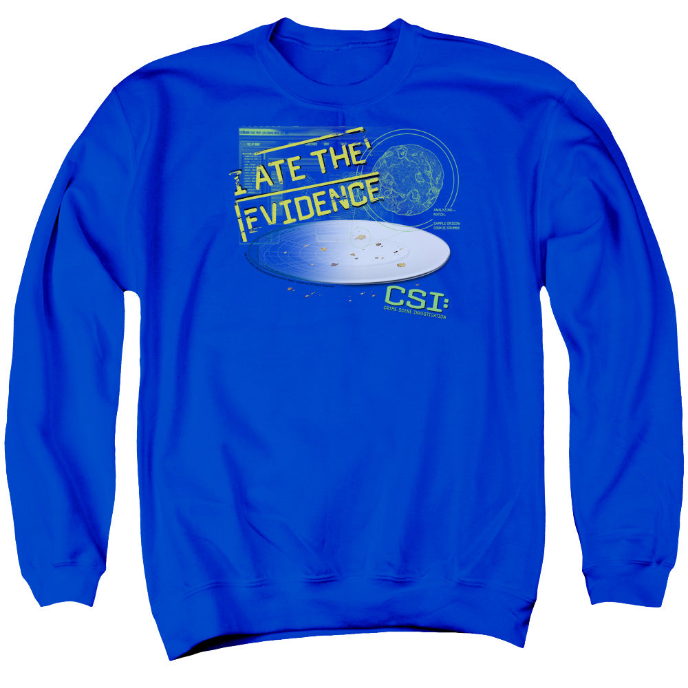 Csi I Ate The Evidence Mens Crewneck Sweatshirt Royal Officially Licensed