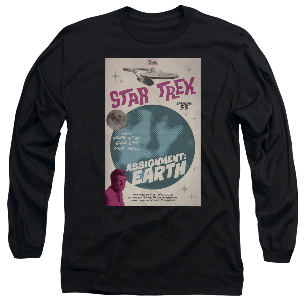 Star Trek Tos Episode 55 Mens Long Sleeve Shirt Black Officially Licensed