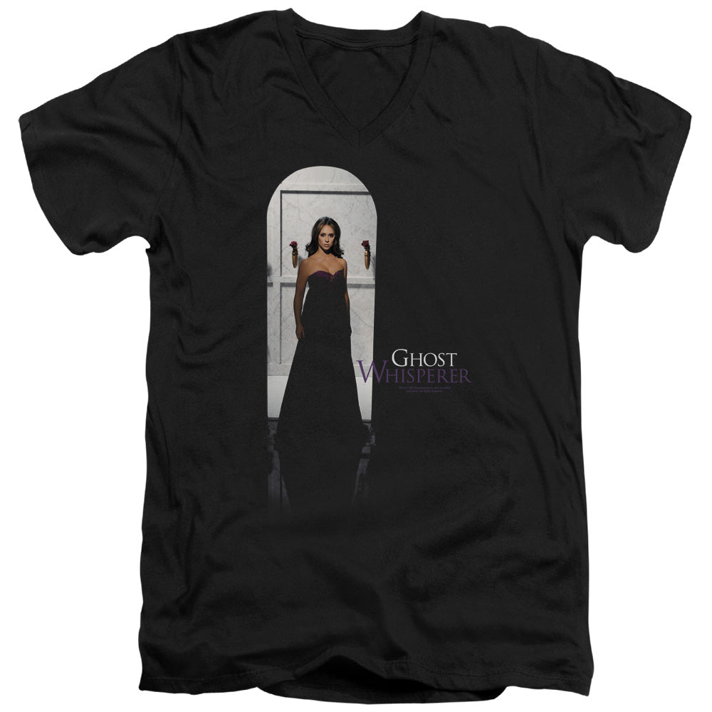 Ghost Whisperer Doorway Mens Slim Fit V-Neck T Shirt Black Officially Licensed