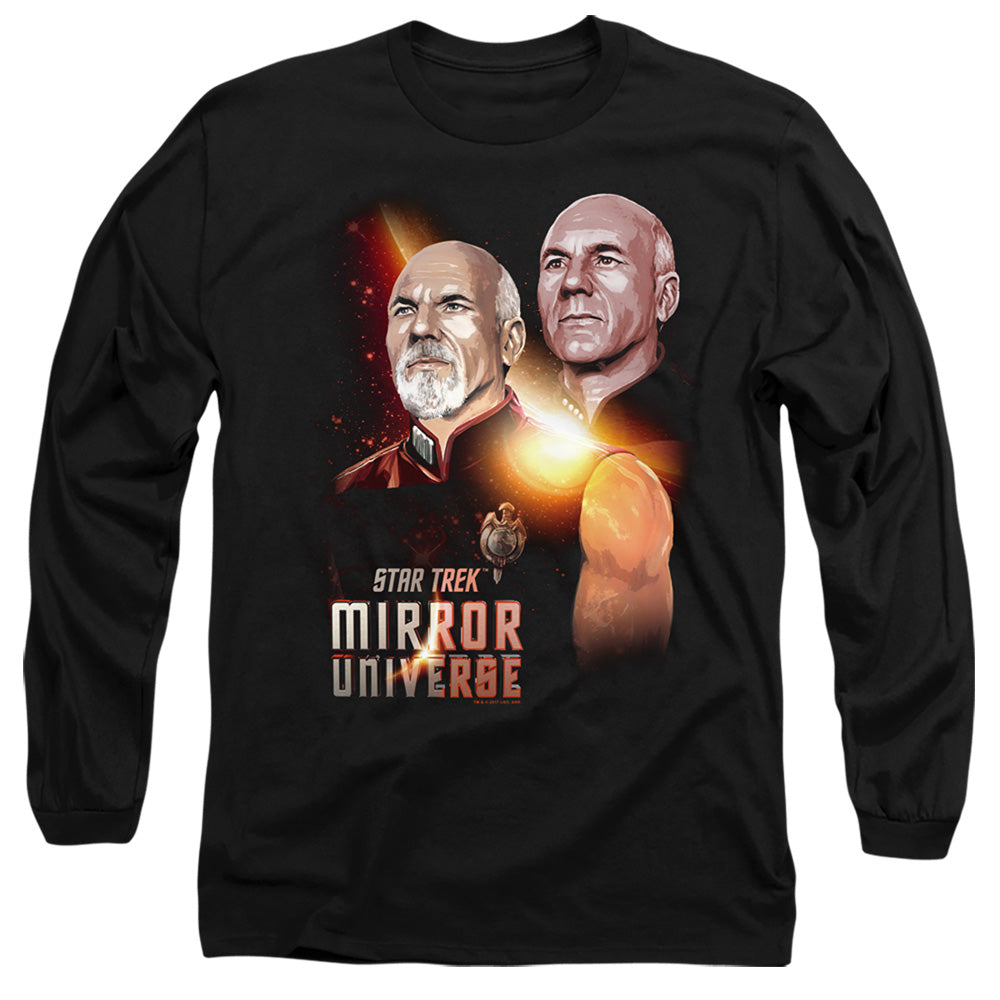 Star Trek Mirror Picard Mens Long Sleeve Shirt Black Officially Licensed Officially Licensed