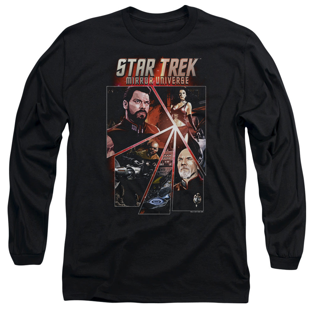 Star Trek Panels Mens Long Sleeve Shirt Black Officially Licensed Officially Licensed