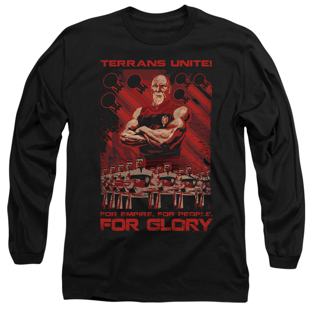 Star Trek Terrans Unite Mens Long Sleeve Shirt Black Officially Licensed Officially Licensed
