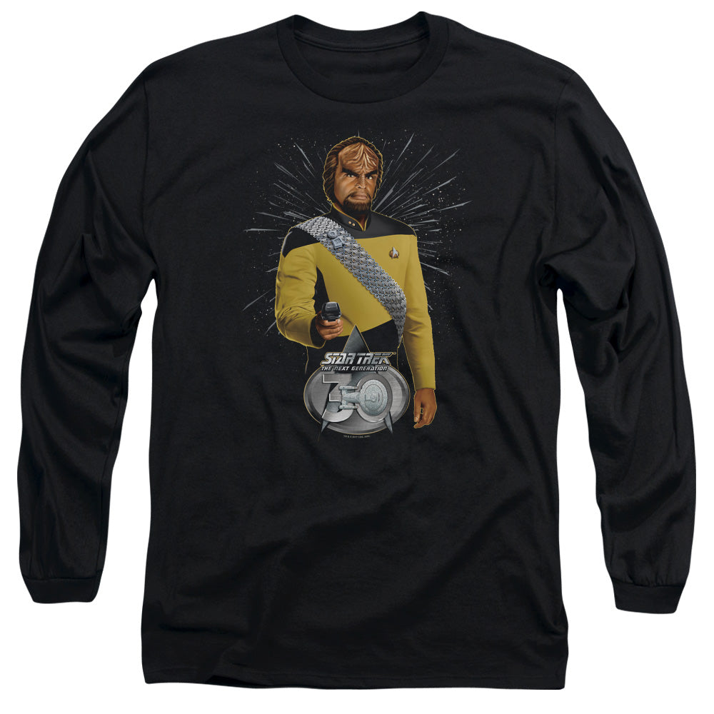 Star Trek Worf 30 Mens Long Sleeve Shirt Black Officially Licensed