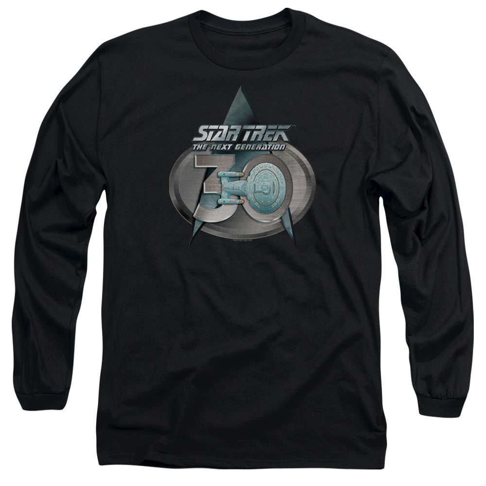 Star Trek Tng 30 Logo Mens Long Sleeve Shirt Black Officially Licensed Officially Licensed