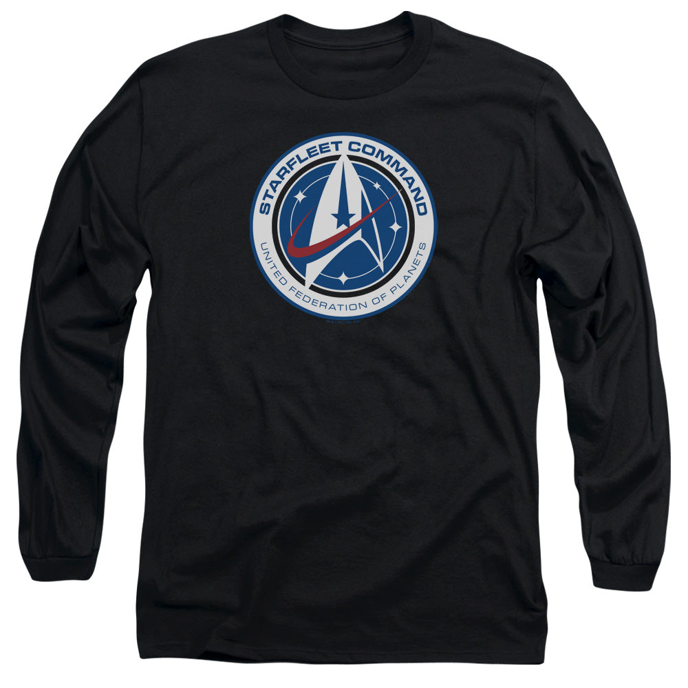 Star Trek Discovery Starfleet Command Mens Long Sleeve Shirt Black Officially Licensed Officially Licensed