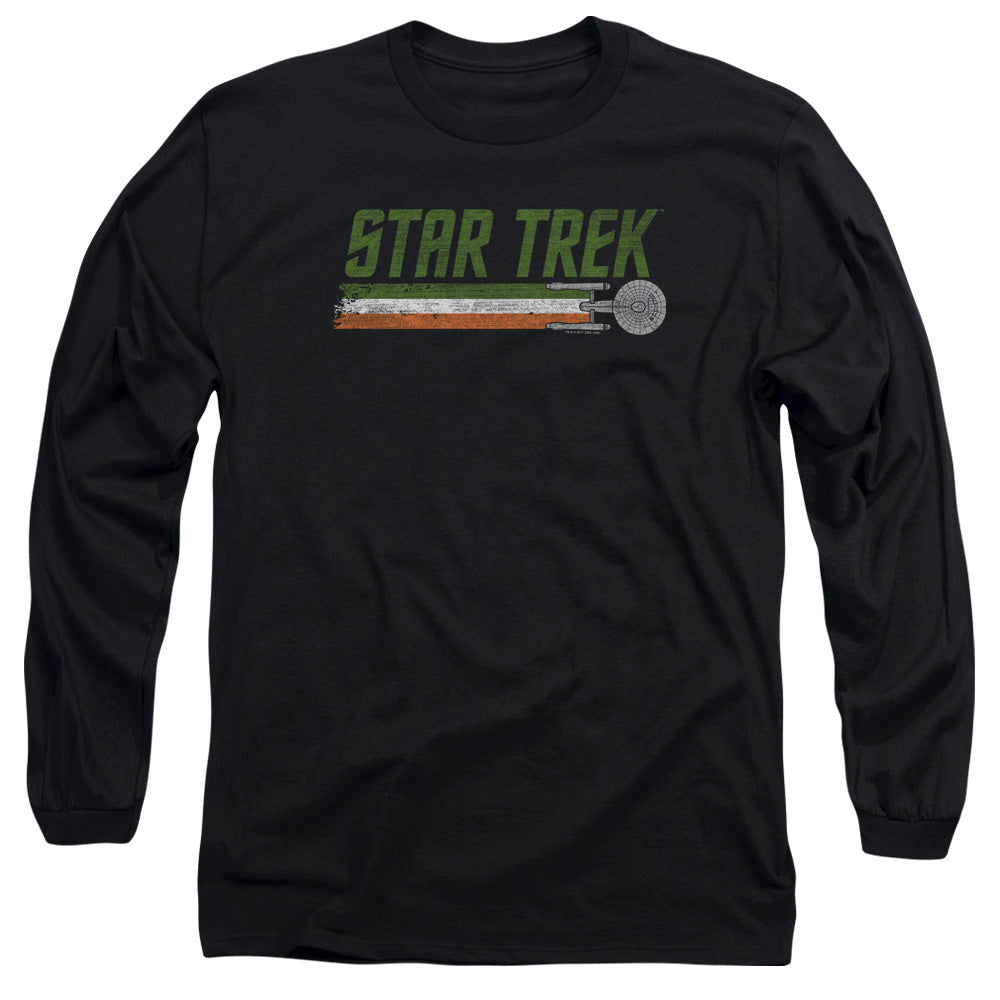 Star Trek Irish Enterprise Mens Long Sleeve Shirt Black Officially Licensed Officially Licensed