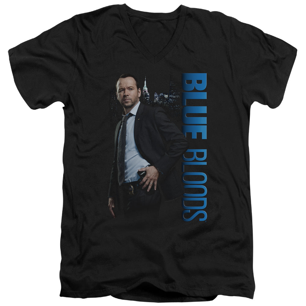 Blue Bloods Danny Mens Slim Fit V-Neck T Shirt Black Officially Licensed