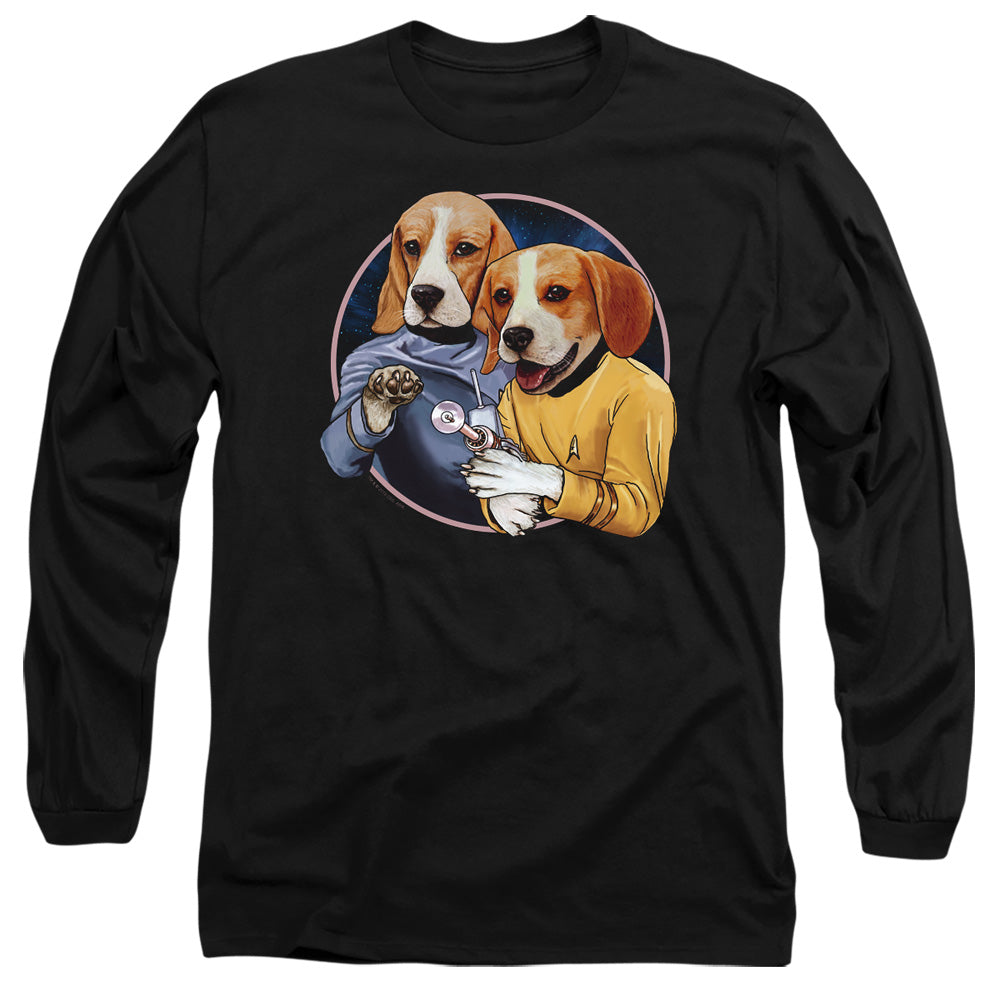 Star Trek Trek Dogs Mens Long Sleeve Shirt Black Officially Licensed