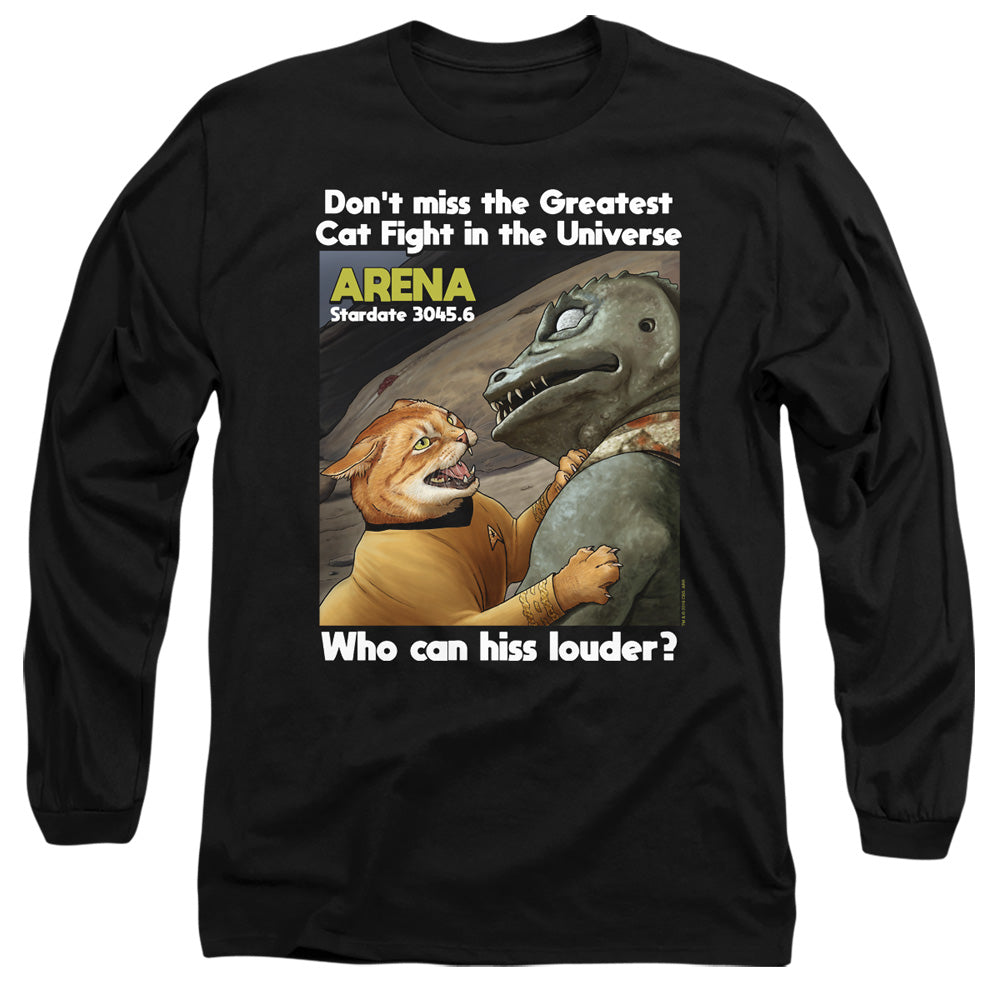 Star Trek Cat Fight Mens Long Sleeve Shirt Black Officially Licensed Officially Licensed