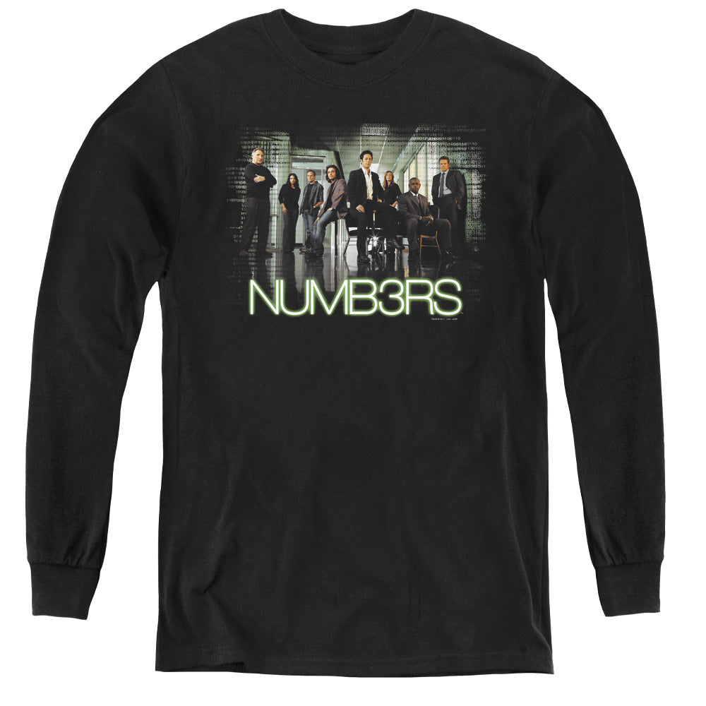 Numb3rs Numbers Cast Long Sleeve Kids Youth T Shirt Black Officially Licensed