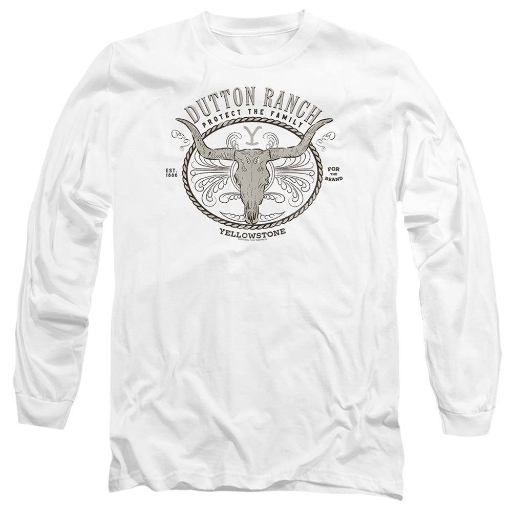 Yellowstone Dutton Ranch Mens Long Sleeve Shirt White Officially Licensed