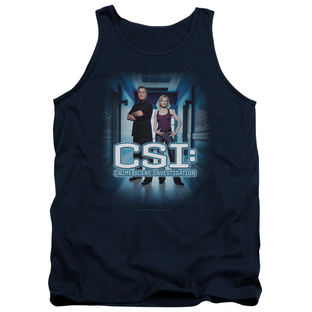 Csi Serious Business Mens Tank Top Shirt Navy Officially Licensed