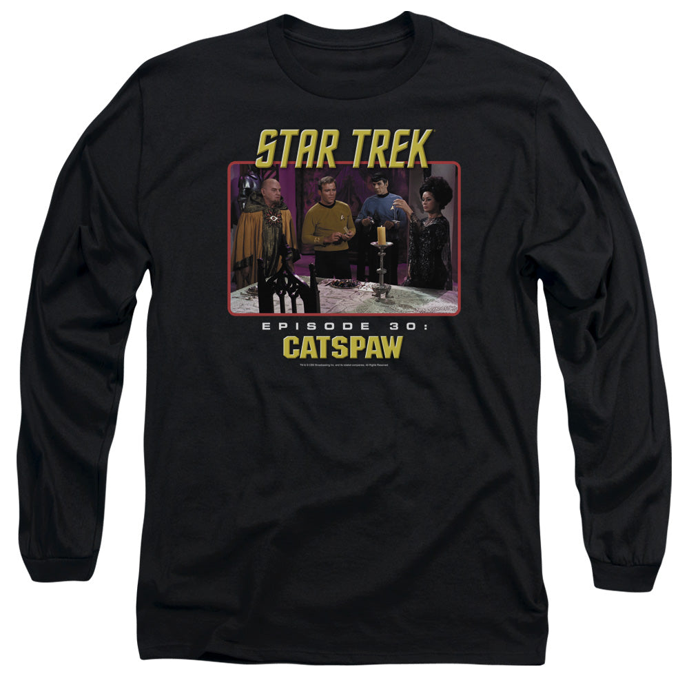 Star Trek Original Cats Paw Mens Long Sleeve Shirt Black Officially Licensed Officially Licensed