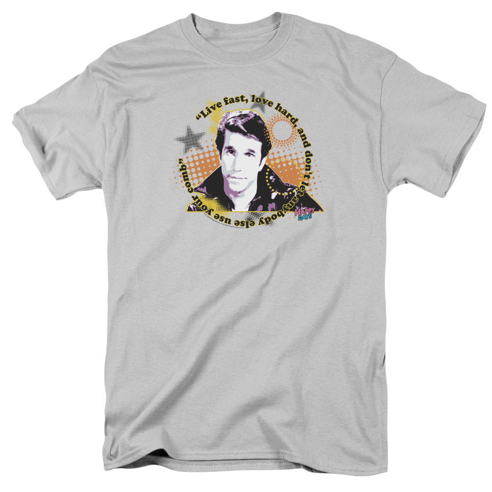 Happy Days Words To Live By Mens T Shirt Silver Officially Licensed
