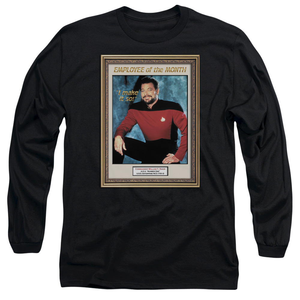 Star Trek Employee Of Month Mens Long Sleeve Shirt Black Officially Licensed Officially Licensed