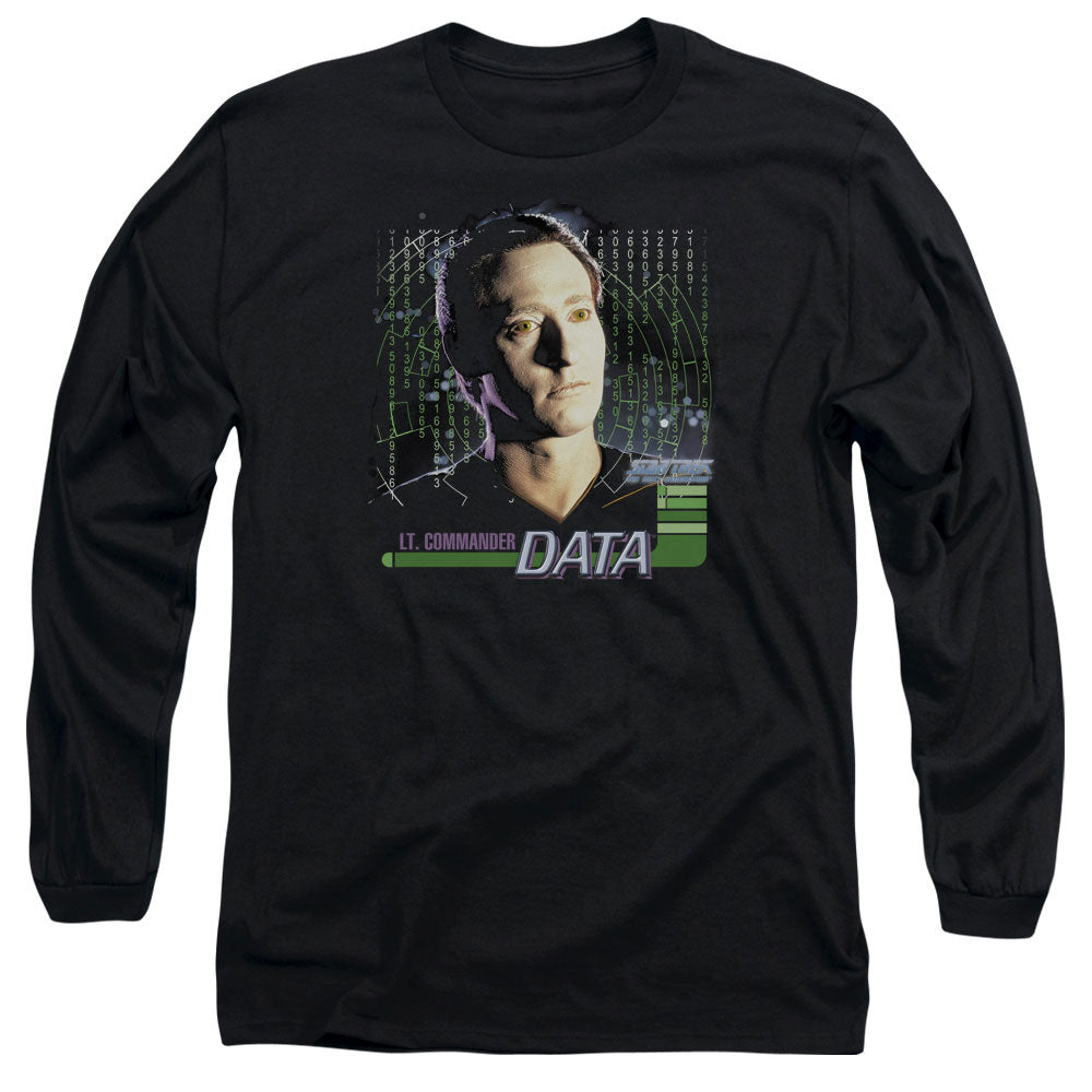 Star Trek Data Mens Long Sleeve Shirt Black Officially Licensed Officially Licensed