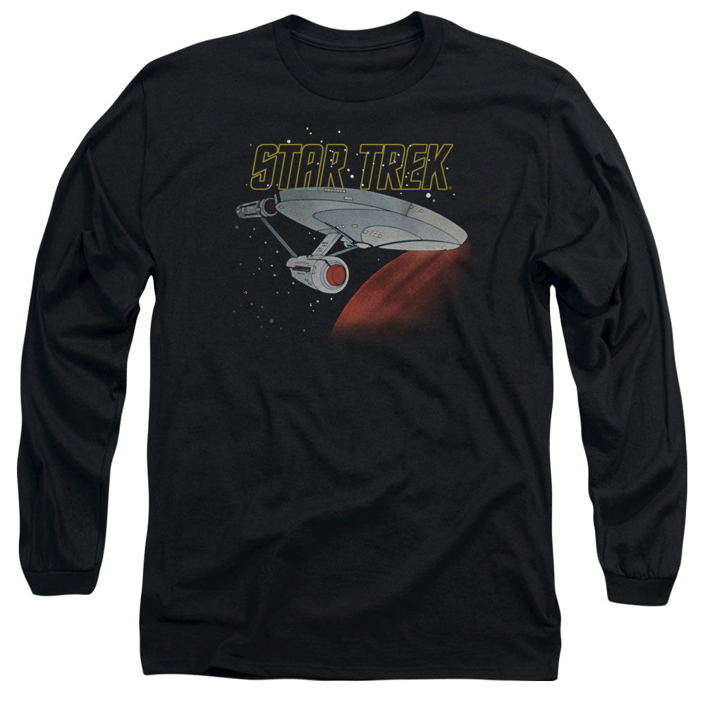 Star Trek Retro Enterprise Mens Long Sleeve Shirt Black Officially Licensed Officially Licensed