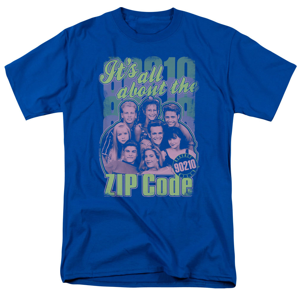 90210 Zip Code Mens T Shirt Royal Blue Officially Licensed