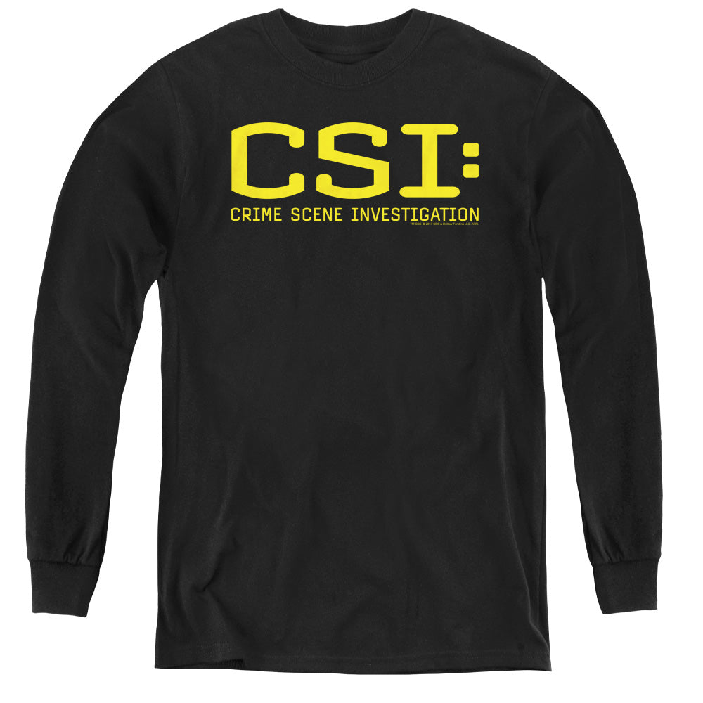 Csi Logo Long Sleeve Kids Youth T Shirt Black Officially Licensed