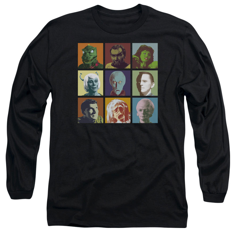 Star Trek Alien Squares Mens Long Sleeve Shirt Black Officially Licensed Officially Licensed
