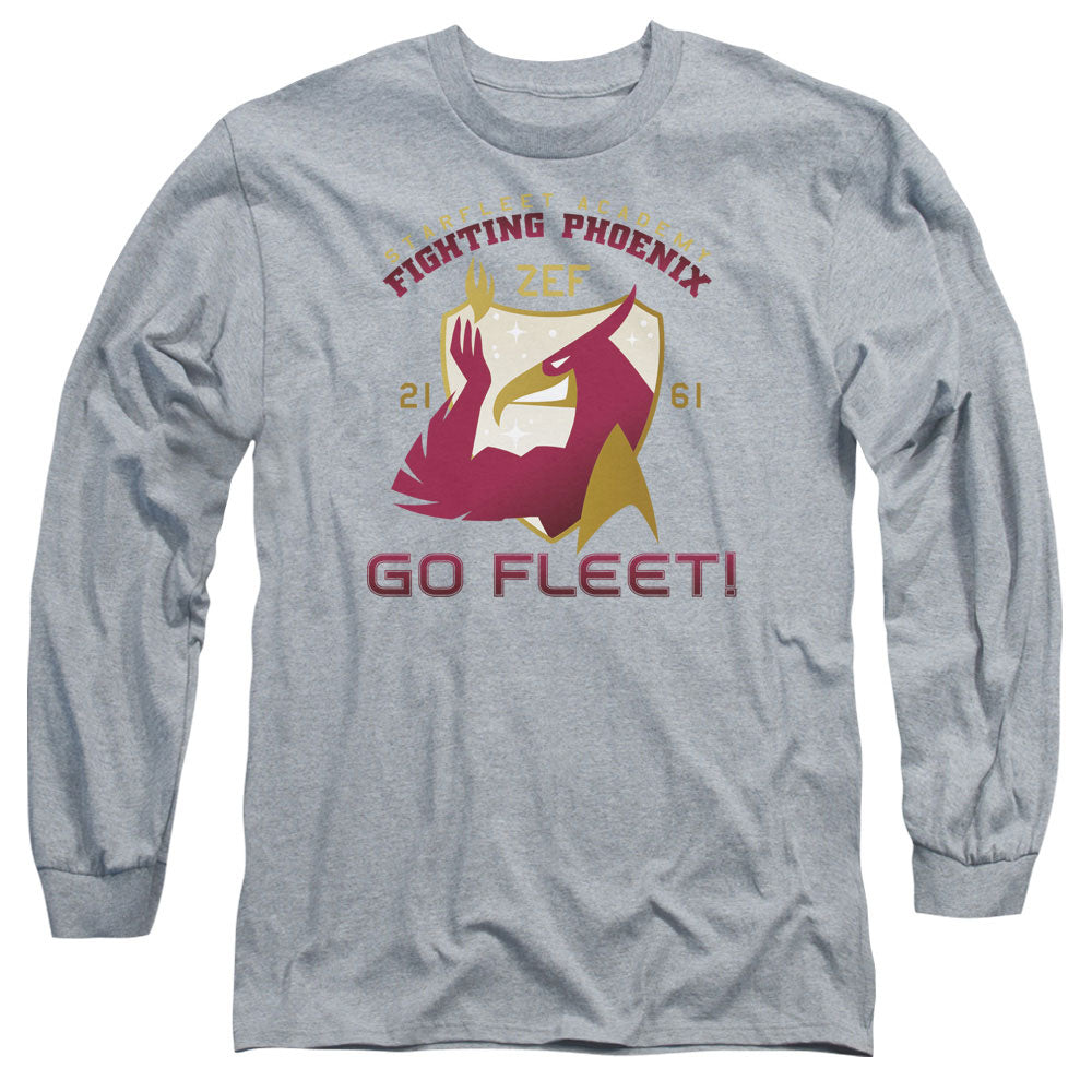 Star Trek Fighting Phoenix Mens Long Sleeve Shirt Athletic Heather Officially Licensed Officially Licensed