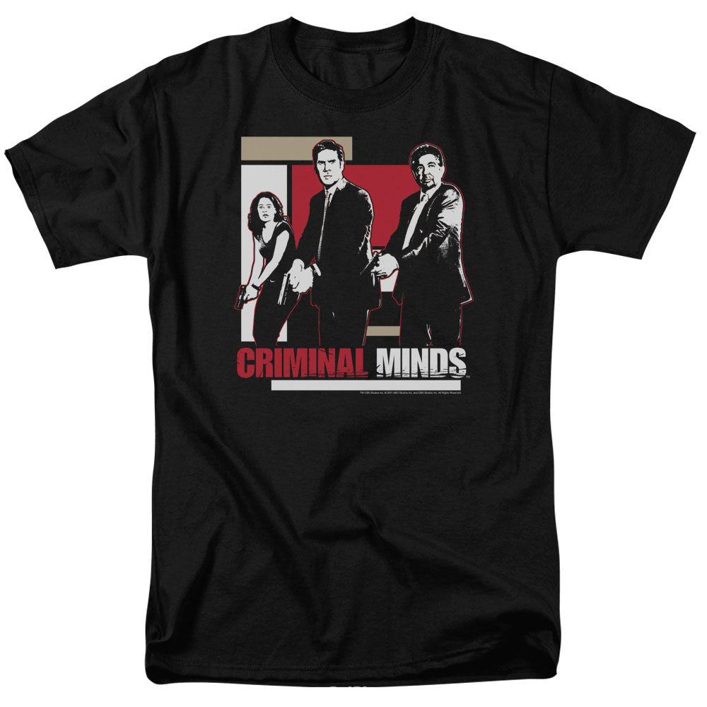 Criminal Minds Guns Drawn Mens T Shirt Black Officially Licensed