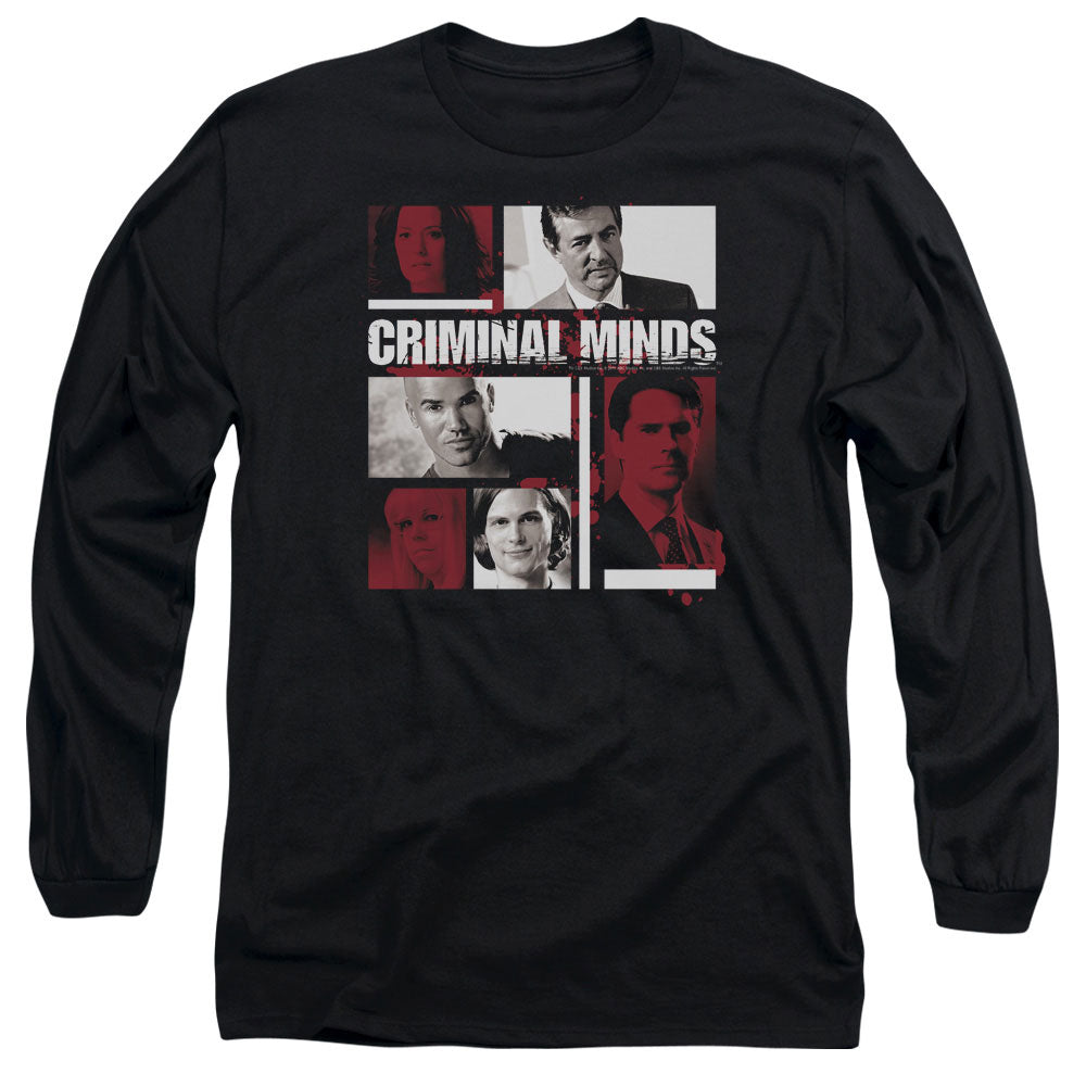 Criminal Minds Character Boxes Mens Long Sleeve Shirt Black Officially Licensed Officially Licensed